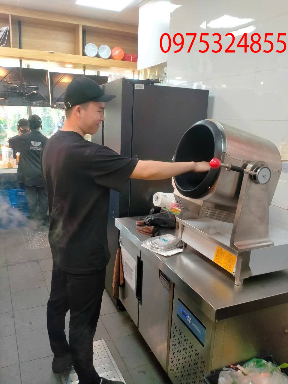 Máy chảo xà rang tự động đường kính 360 mm điện
